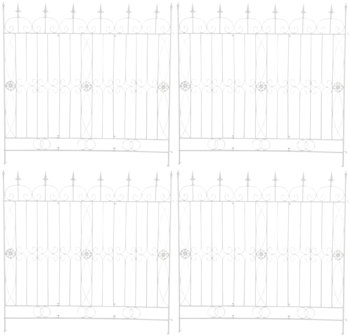 4er Set Gartenz�une Mangold - wei�