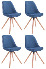4er Set St�hle Toulouse Stoff Natura Rund - blau
