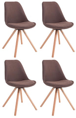 4er Set St�hle Toulouse Stoff Natura Rund - braun