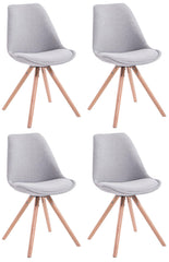 4er Set St�hle Toulouse Stoff Natura Rund - grau