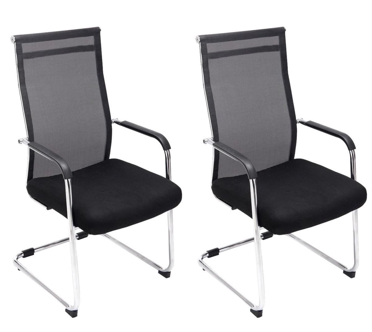 2er Set Besucherstühle Brenda - schwarz