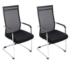 2er Set Besucherstühle Brenda - schwarz