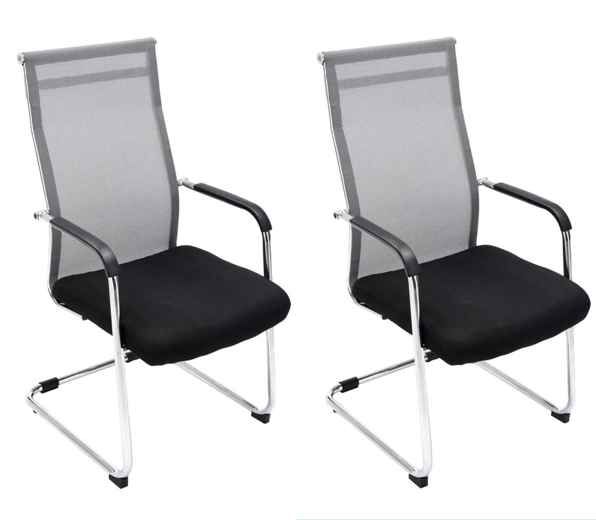 2er Set Besucherstühle Brenda - grau
