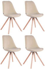 4er Set St�hle Toulouse Samt Rund natura - creme