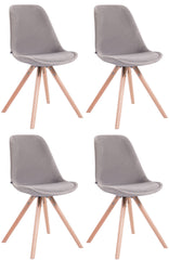 4er Set St�hle Toulouse Samt Rund natura - grau