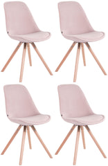 4er Set St�hle Toulouse Samt Rund natura - pink