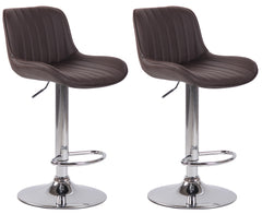 2er Set Barhocker Lentini Kunstleder chrom - braun