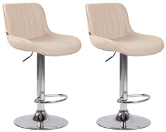 2er Set Barhocker Lentini Kunstleder chrom - creme