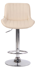 2er Set Barhocker Lentini Kunstleder chrom - creme