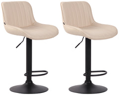 2er Set Barhocker Lentini Kunstleder schwarz - creme
