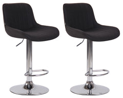 2er Set Barhocker Lentini Stoff chrom - schwarz