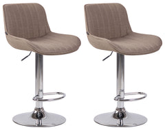 2er Set Barhocker Lentini Stoff chrom - taupe