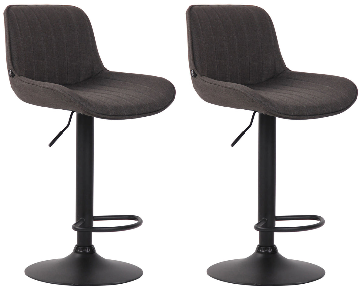 2er Set Barhocker Lentini Stoff schwarz - dunkelgrau