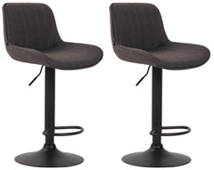 2er Set Barhocker Lentini Stoff schwarz - dunkelgrau