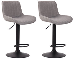 2er Set Barhocker Lentini Stoff schwarz - grau