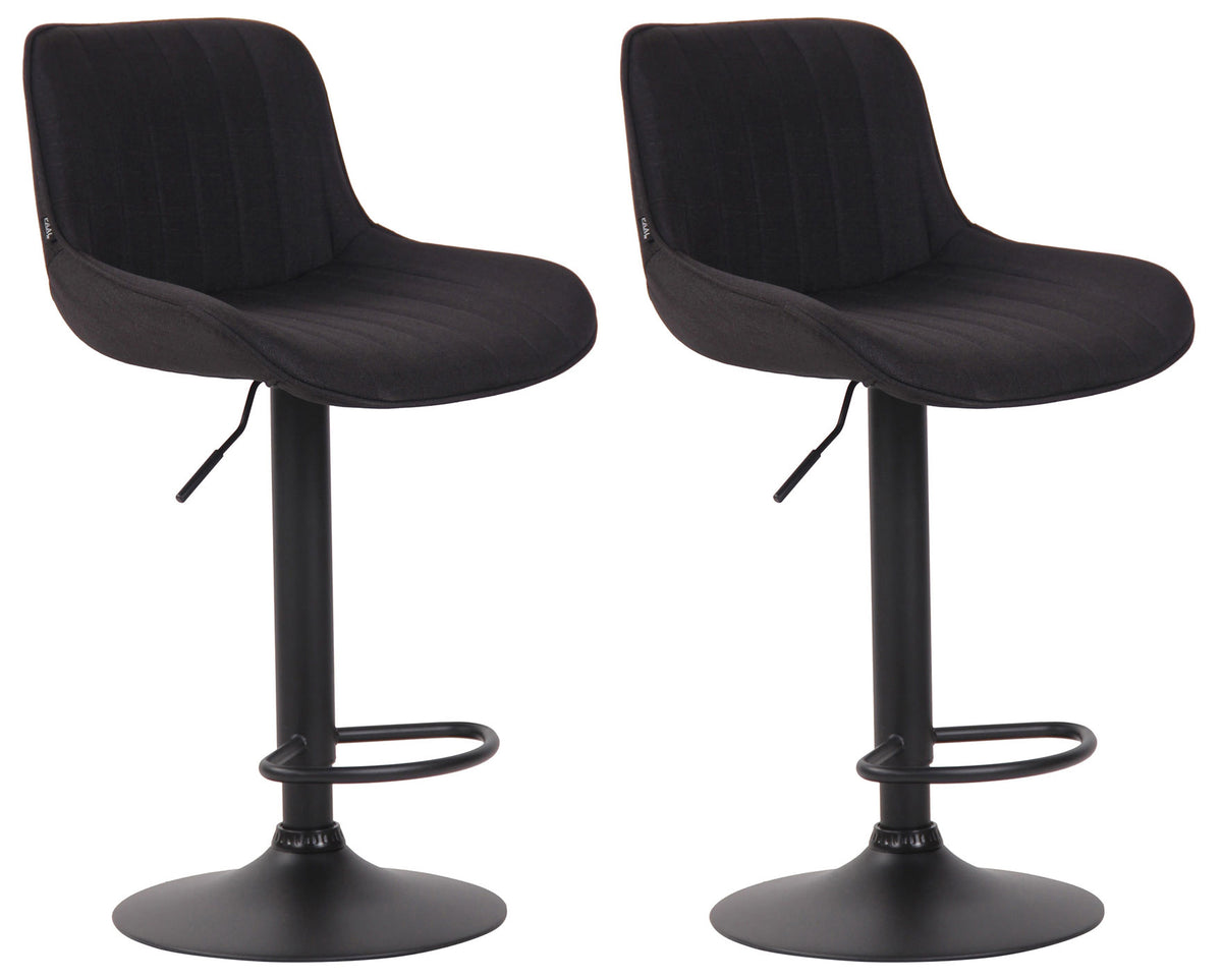 2er Set Barhocker Lentini Stoff schwarz - schwarz