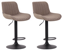 2er Set Barhocker Lentini Stoff schwarz - taupe