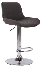 2er Set Barhocker Lentini Stoff chrom - dunkelgrau