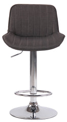 2er Set Barhocker Lentini Stoff chrom - dunkelgrau
