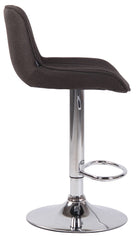 2er Set Barhocker Lentini Stoff chrom - dunkelgrau