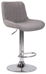 2er Set Barhocker Lentini Stoff chrom - grau
