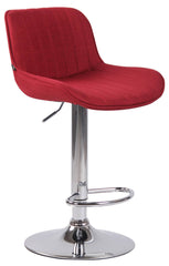 2er Set Barhocker Lentini Stoff chrom - rot