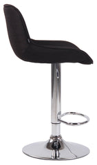 2er Set Barhocker Lentini Stoff chrom - schwarz