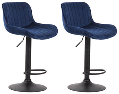 2er Set Barhocker Lentini Samt schwarz - blau
