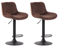 2er Set Barhocker Lentini Samt schwarz - braun