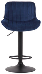 2er Set Barhocker Lentini Samt schwarz - blau
