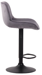 2er Set Barhocker Lentini Samt schwarz - dunkelgrau
