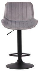 2er Set Barhocker Lentini Samt schwarz - grau