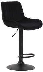 2er Set Barhocker Lentini Samt schwarz - schwarz