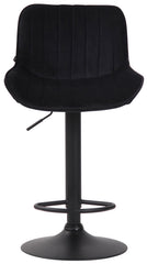 2er Set Barhocker Lentini Samt schwarz - schwarz