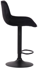 2er Set Barhocker Lentini Samt schwarz - schwarz
