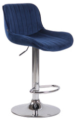 2er Set Barhocker Lentini Samt chrom - blau