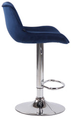 2er Set Barhocker Lentini Samt chrom - blau