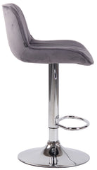2er Set Barhocker Lentini Samt chrom - dunkelgrau