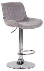 2er Set Barhocker Lentini Samt chrom - grau