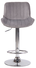 2er Set Barhocker Lentini Samt chrom - grau