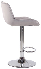 2er Set Barhocker Lentini Samt chrom - grau
