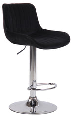 2er Set Barhocker Lentini Samt chrom - schwarz