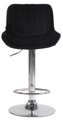 2er Set Barhocker Lentini Samt chrom - schwarz