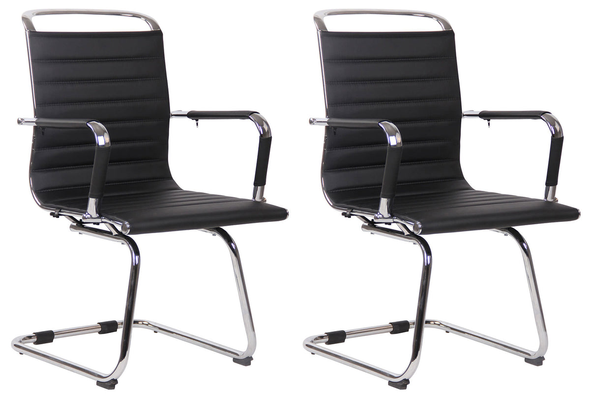 2er Set Besucherst�hle Balve Kunstleder - schwarz