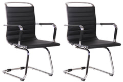 2er Set Besucherst�hle Balve Kunstleder - schwarz