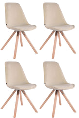 4er Set St�hle Toulouse Samt Square natura - creme