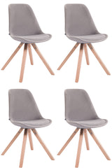 4er Set St�hle Toulouse Samt Square natura - grau