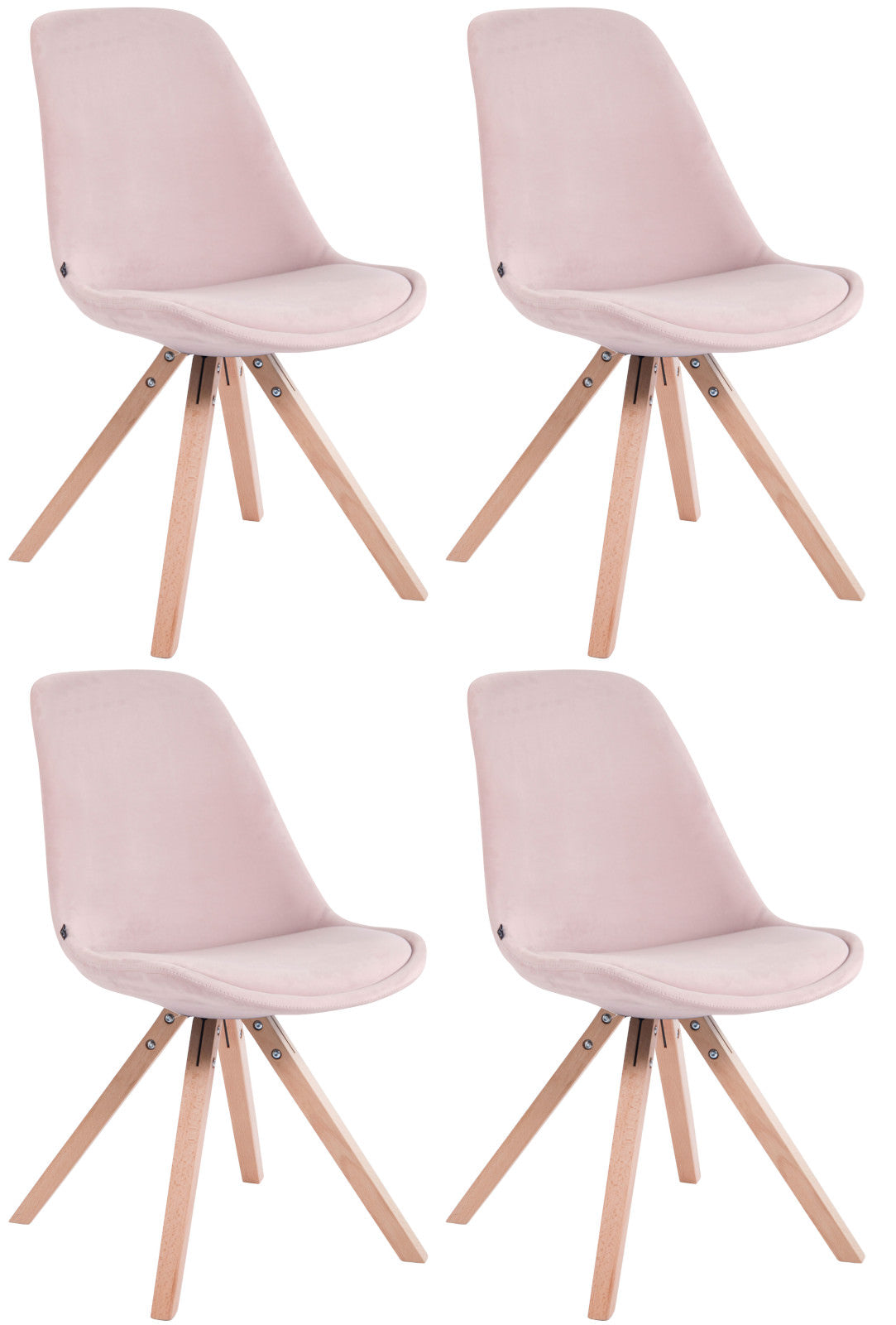 4er Set St�hle Toulouse Samt Square natura - pink