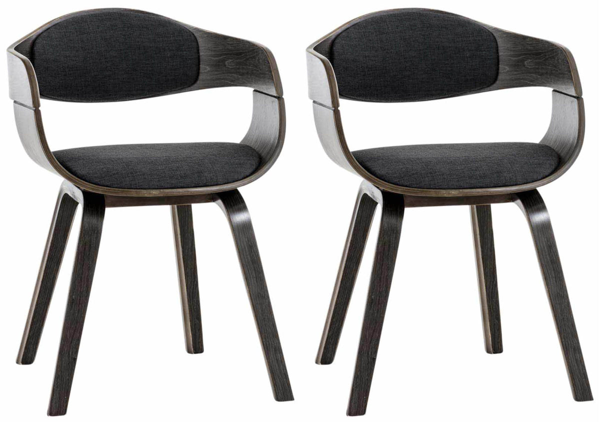 2er Set Stühle Kingston Stoff - grau/dunkelgrau