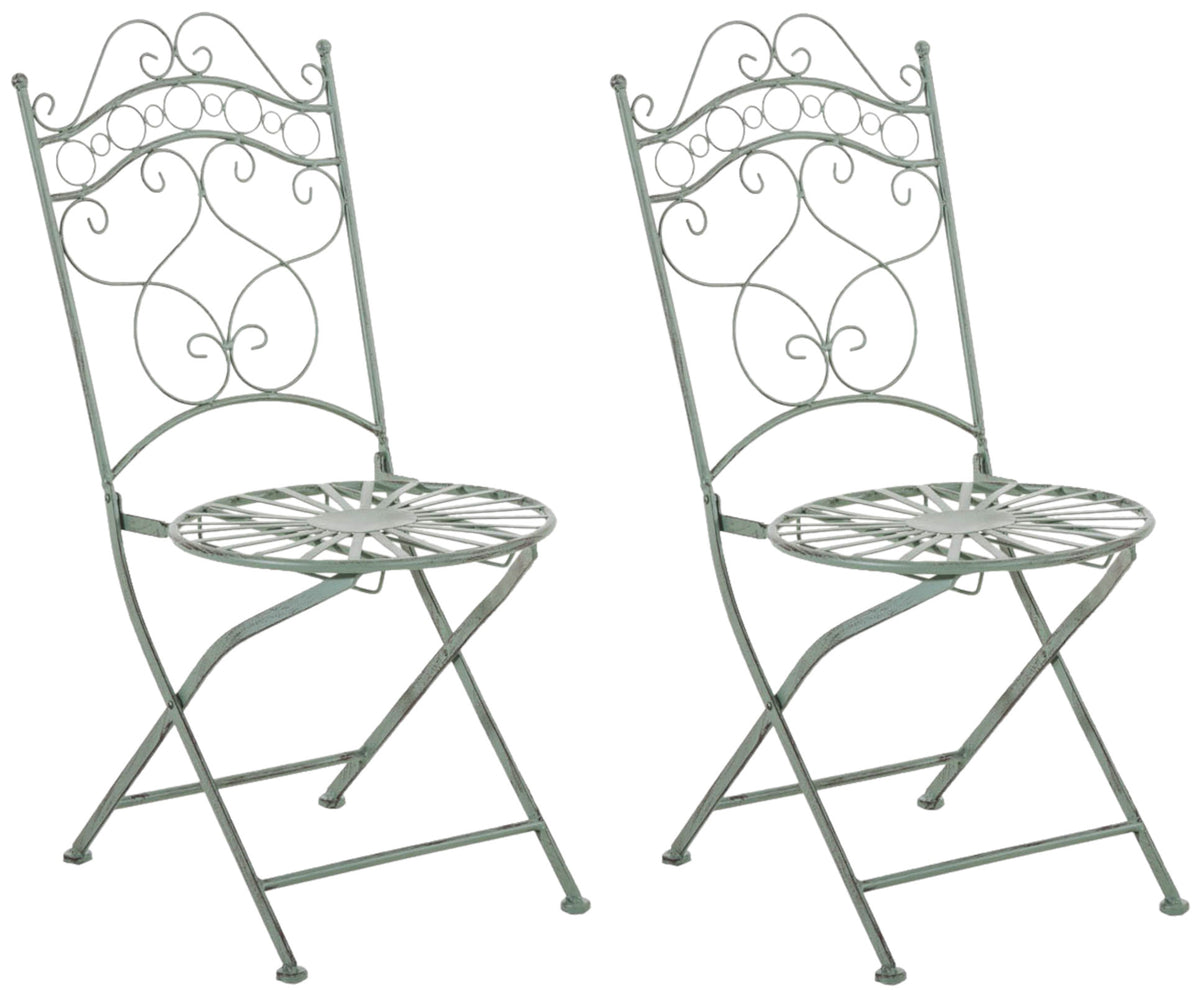 2er Set St�hle Indra - antik-gr�n